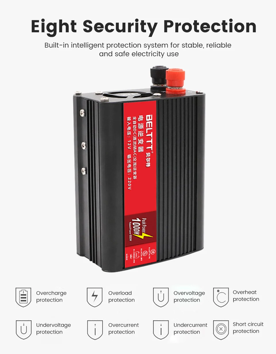 SUNYIMA чистая Синусоидальная волна инвертор 12 V/24 V к переменному току 220V 1000W Напряжение трансформатор двойной светодиодный Дисплей переключатель Мощность усилитель конвертера