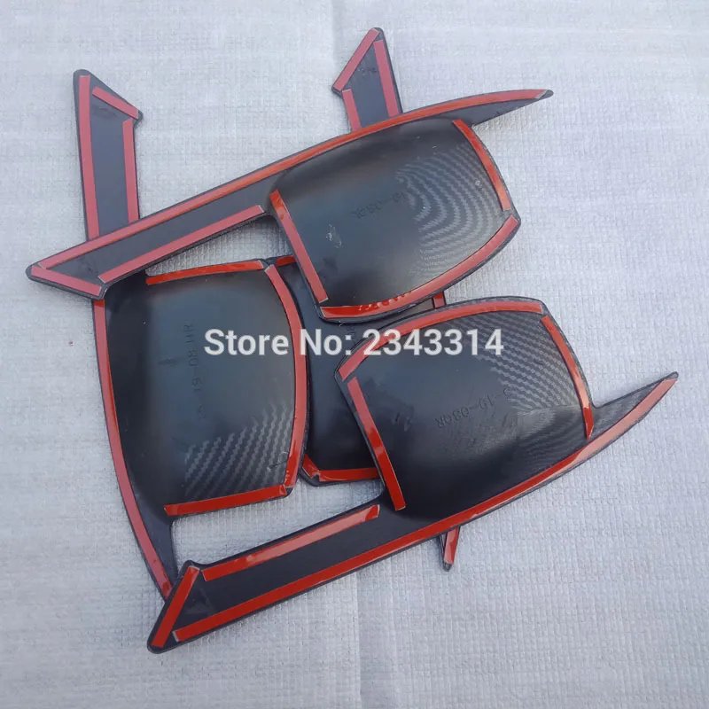For Hyundai Tucson- Carbon Fiber Style Door Handle Bowl Cover Cup Cavity Trim Insert Catch Molding