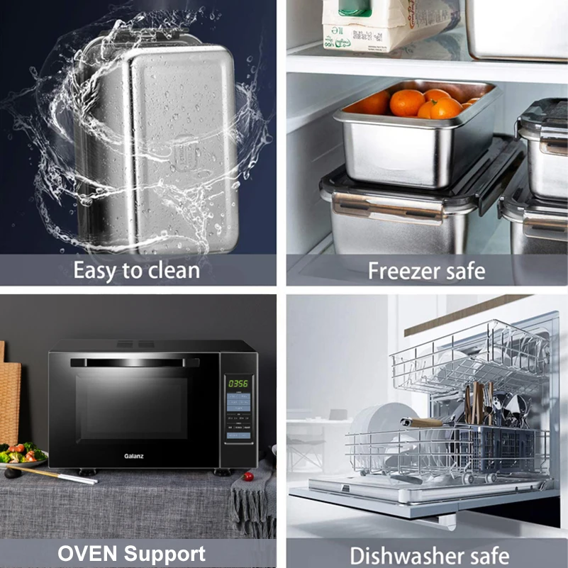 Контейнеры BEEMAN пищевые из нержавеющей стали с герметичной крышкой коробка для