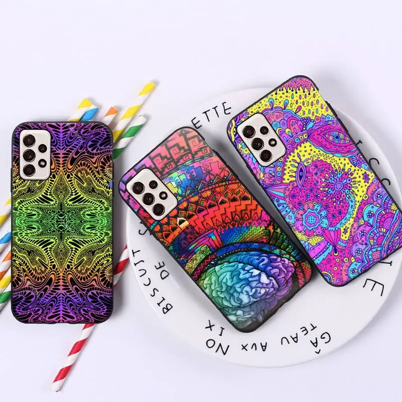 

Colourful Psychedelic Trippy Art Phone Case For Samsung A32 A51 A52 A71 A72 A50 A12 A21S A S note 20 S21 10 Plus Fe Ultra
