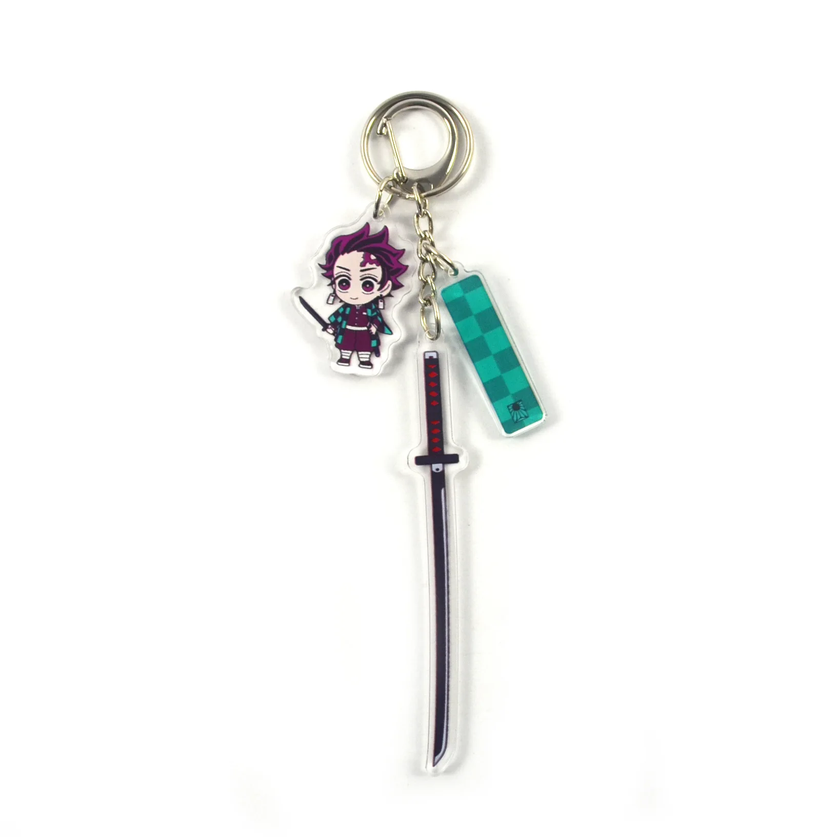 New Style Cartoon Anime Demon Slayer Blade Cosplay Prop Accessory Keychain Kamado Nezuko Acrylic Key Chain Sword Keyring | Украшения и