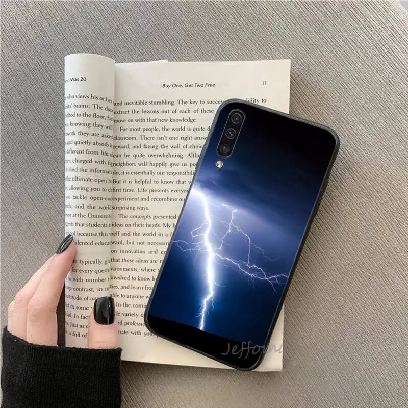 

Storm lightning cool mood weather Phone Case For Samsung galaxy S note 7 8 9 10 20 fe edge A 6 10 20 30 50 51 70 lite plus Soft