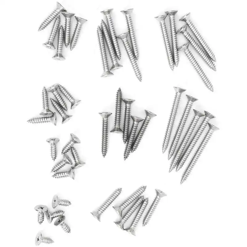 45 шт самонарезающие винты 304 Нержавеющая сталь Крест винт с потайной головкой M6 мульти Длина крепежа