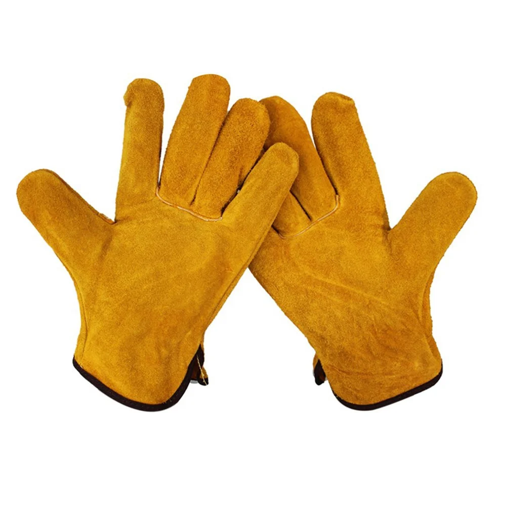 

Welding Apron Welders Protection Cowhide Safety Protective Gloves Fireproof Cow Leather Welder Proof Work Heat Resistant