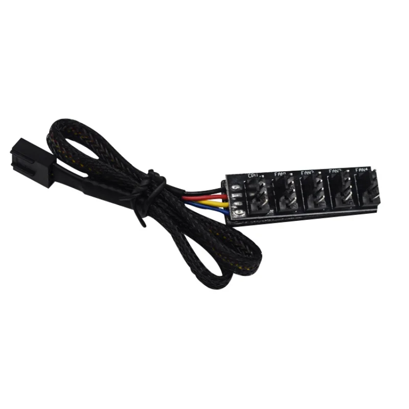 1 To 5 4-Pin TX4 PWM CPU Cooling Fan Braided Power Cable Hub Splitter Adapter 3 Pin 4 Pin Extension Cord