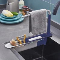 kitchen sinks organizer telescopic sink shelf soap sponge storage rack adjustable drain rack storage basket kitchen accessories