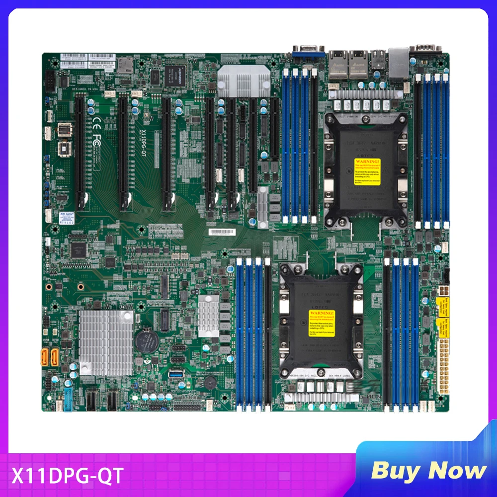 

X11DPG-QT для материнской платы сервера Supermicro GPU Xeon, масштабируемые процессоры второго поколения, LGA-3647 DDR4 PCI-E 3,0 M.2 IPMI2.0