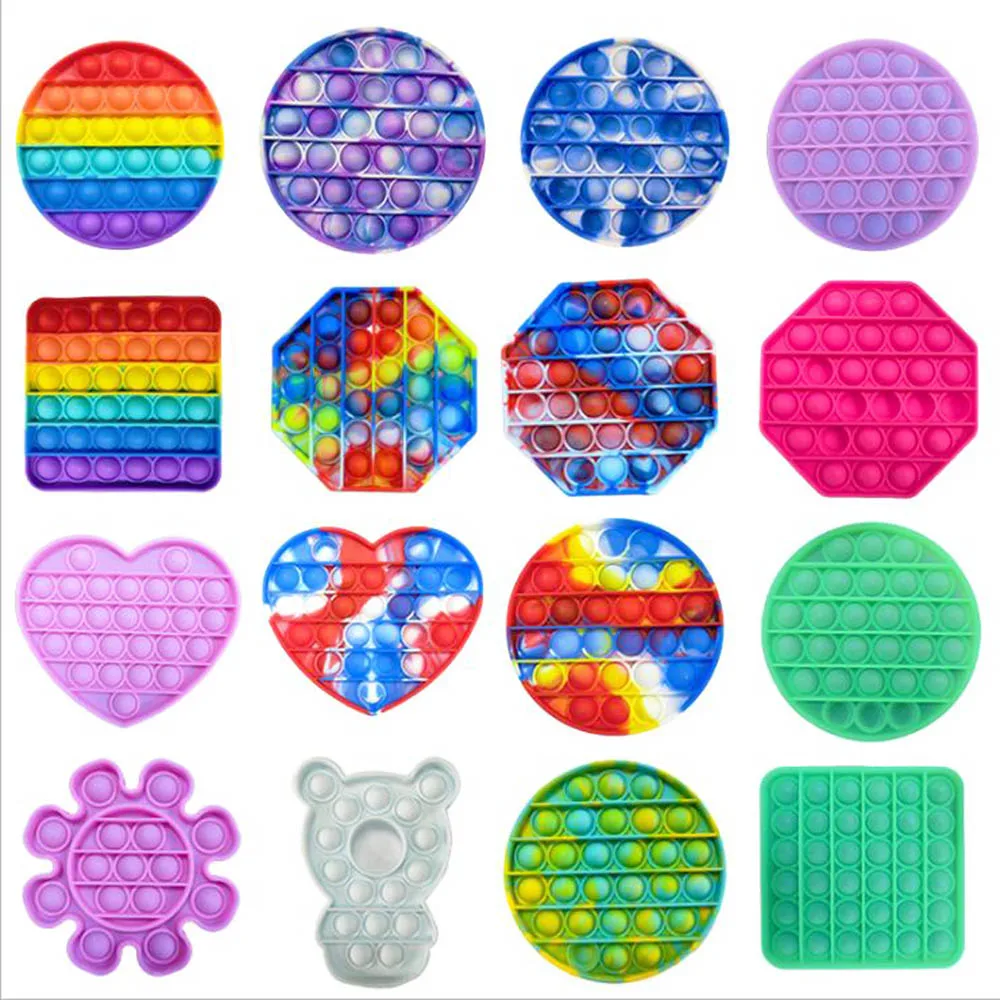 

Rainbow Luminous Fidget Toy ChildrenStress Relief Pops It Puzzle Silicone Decompression Toys