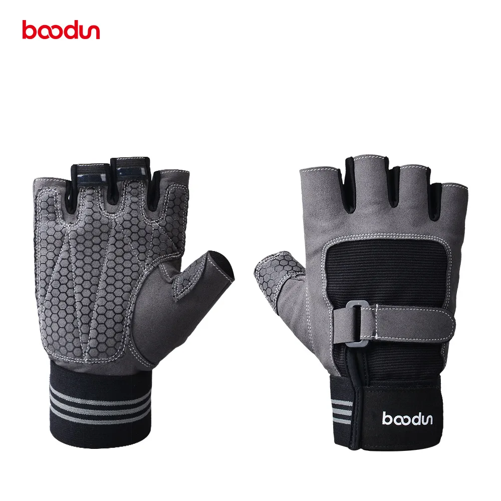 Перчатки для фитнеса с полупальцами Boodun спортивные гантели бодибилдинга