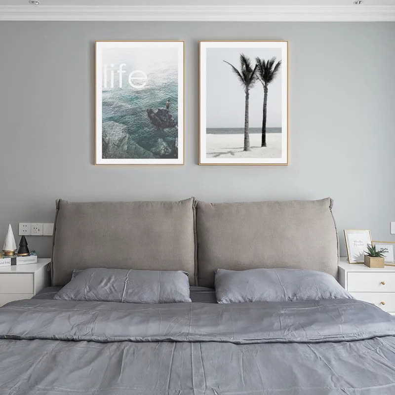 Море пляж пейзаж Одуванчик растение дерево мост листья Клифф текст Холст Картина