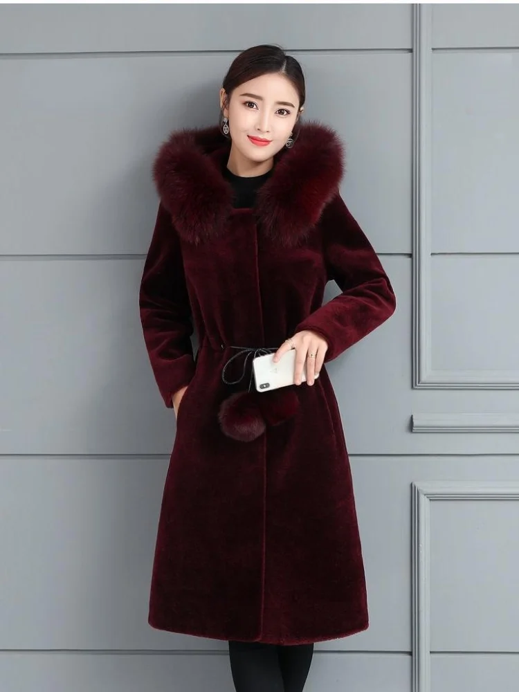 2022 autumn Thick Faux Fur Coat Mink Coat Women's warm Winter Fur One Large Size Mink Velvet