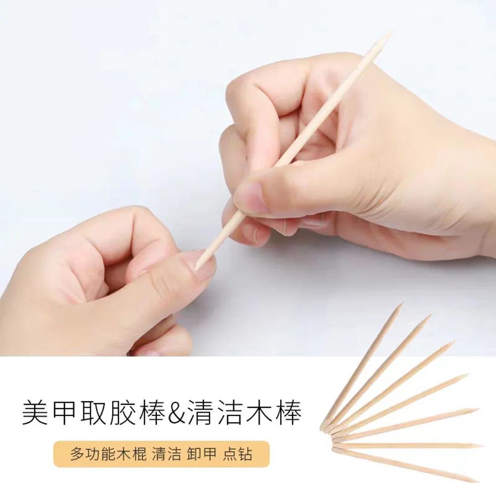 

50pcs Double End Nail Art Wood Stick Cuticle Pusher Remover Pedicure tool Manicure Pedicure Care