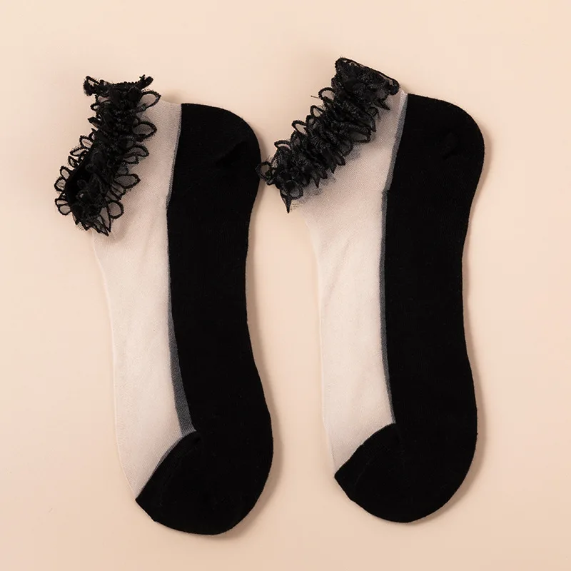 Весна-лето большие кружевные чулки с кристаллами весна-лето-осень кристально