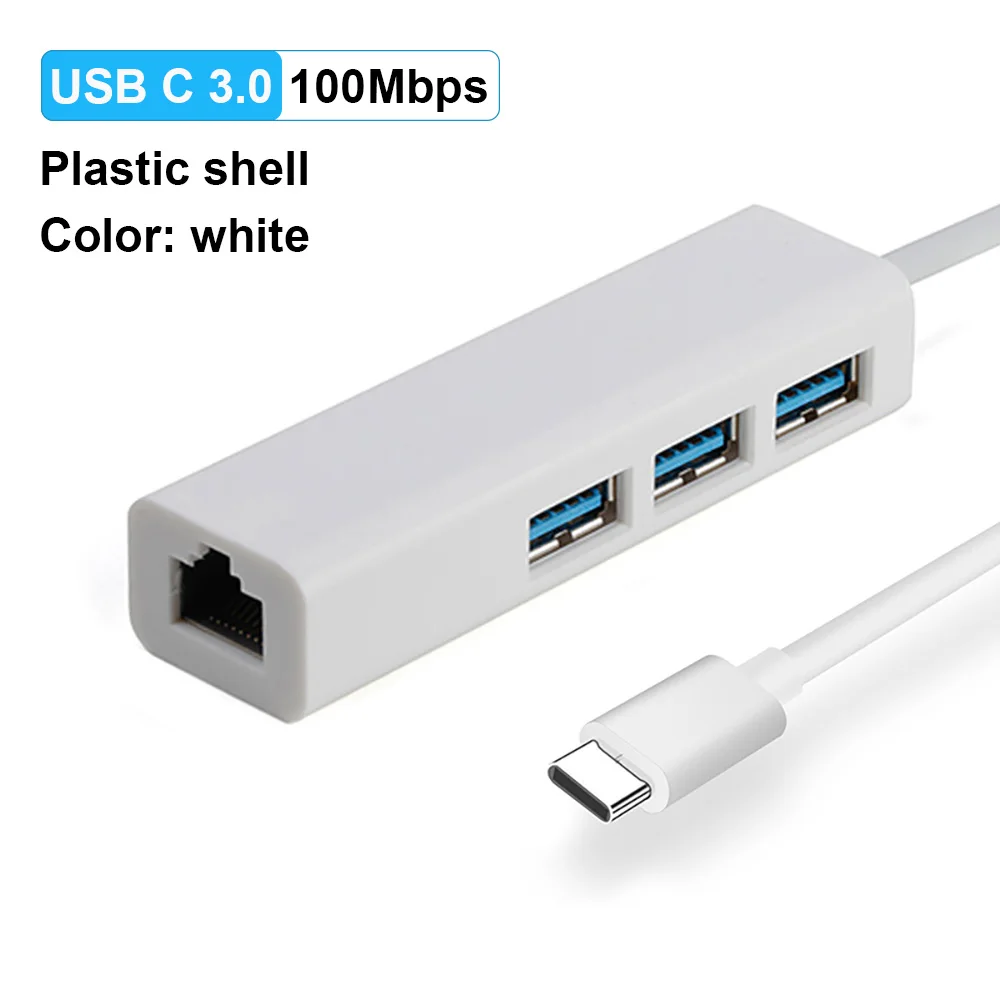 USB C3.0 100M White OFCCOM USB C Ethernet USB 3,0 2,0 к RJ45 концентратор 10/100/1000 м Ethernet адаптер Сетевая карта USB Lan для Macbook Windows Tpec C - Цвет: USB C3.0 100M White