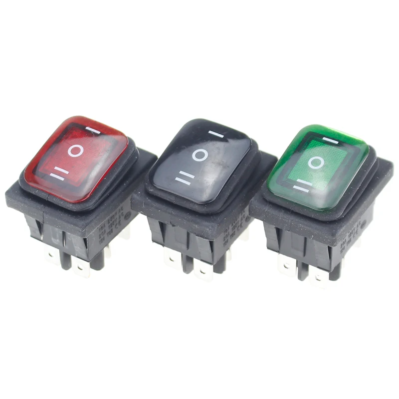 1 шт. вкл/выкл на 30A/250V Heavy Duty 6-контактный DPDT IP67 Водонепроницаемый авто лодка морской перекидной переключатель выключатель с точечной светодиодный 12V 220V 27x22 мм