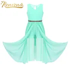 Платье-макси для девочек, с цветочным принтом