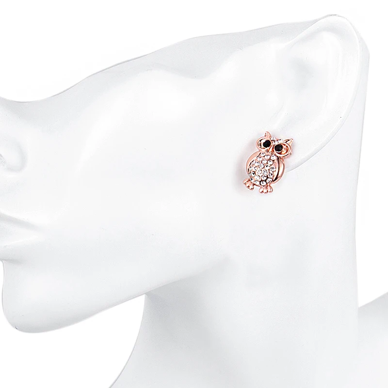 Серьги jinzeyi для женщин модные циркониевые серьги-гвоздики цвета розового золота