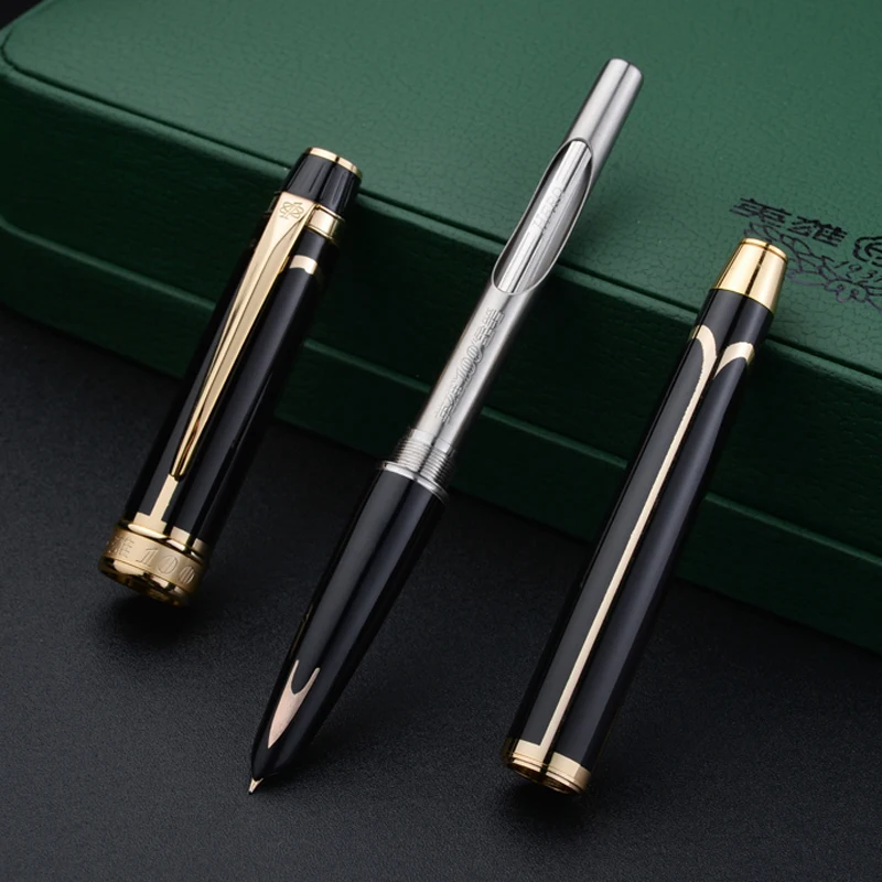 Ручка перьевая Hero 100 с золотым наконечником 14 карат роскошный набор Классическая