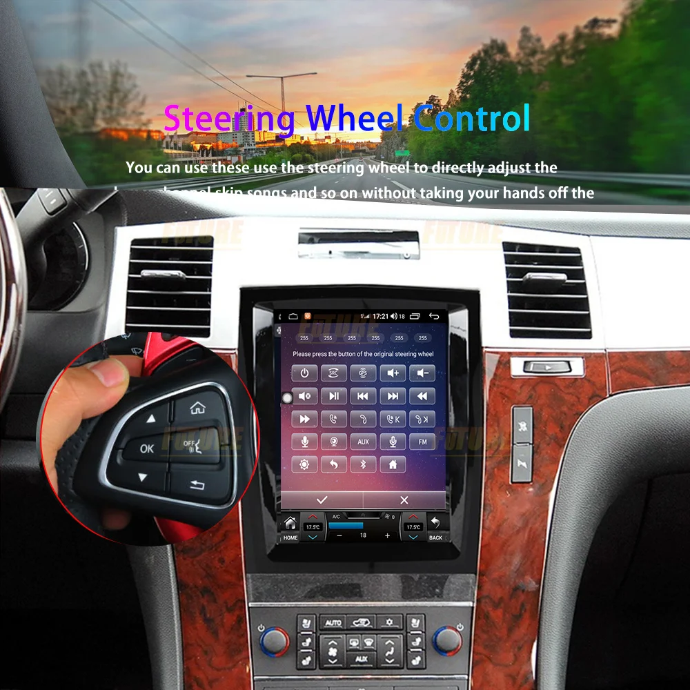 128g android11 5g qled touch screen car radio for cadillac escalade sls 2007 auto multimedia dvd player navigation gps headunit free global shipping