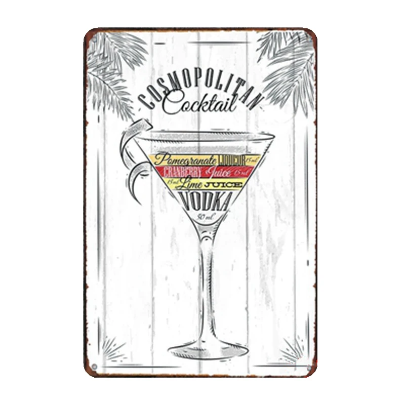 Художественный плакат N223 для водки пива Pina Colada табличка винтажная металлическая