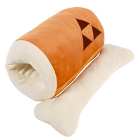lovely hot new 45cm monster hunter huge grilled meat pillow plush barbecu with big bone stuffed toy