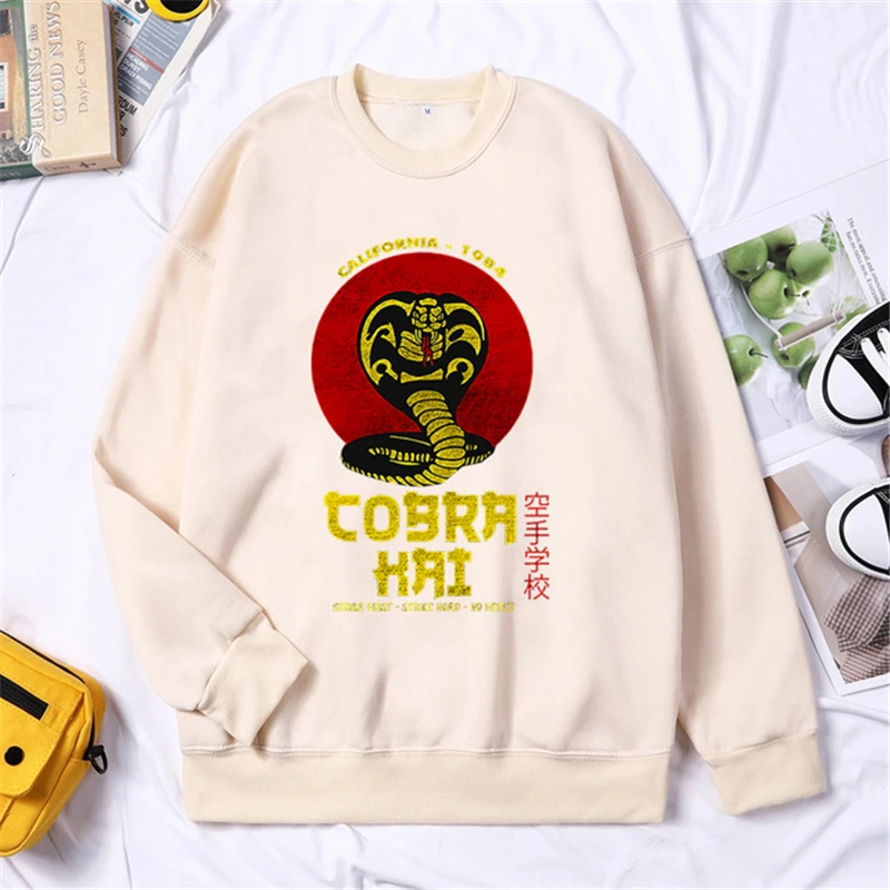 

Cobra Kai Men's Round Neck Pullover Sweatshirt Karate Kid Hoodie Camisas Sudaderas Hombre