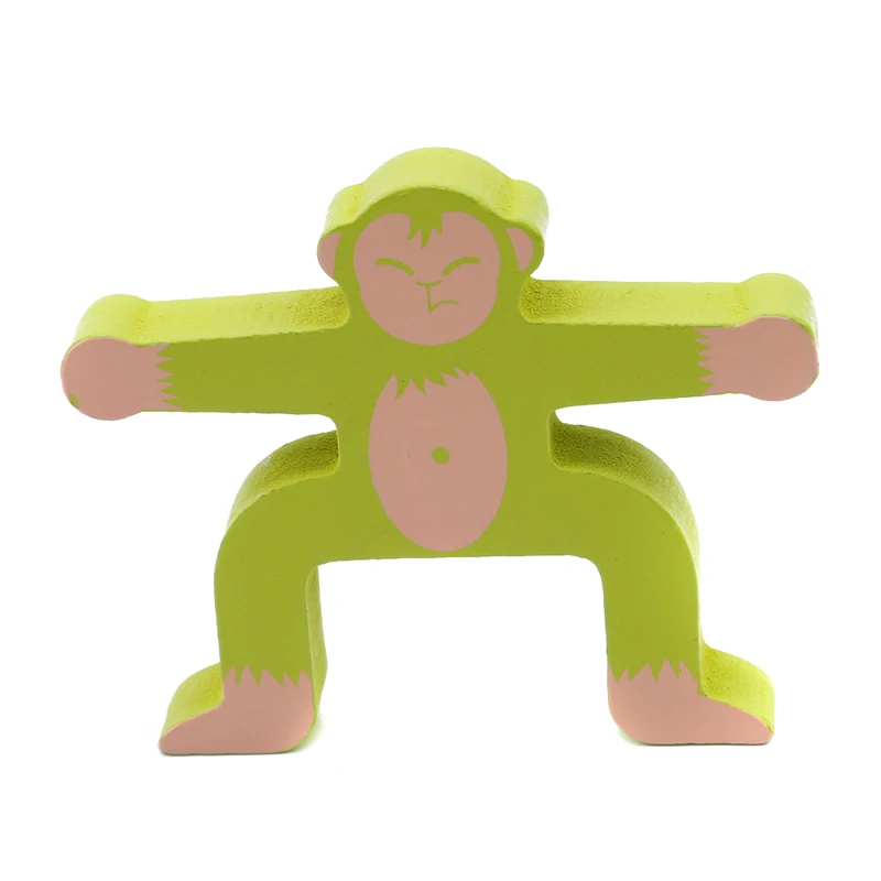 

16 Pieces Wooden Stacking Games Monkeys Interlock Toy Balancing Blocks Games Toddler Educational Learning Toy For Kids