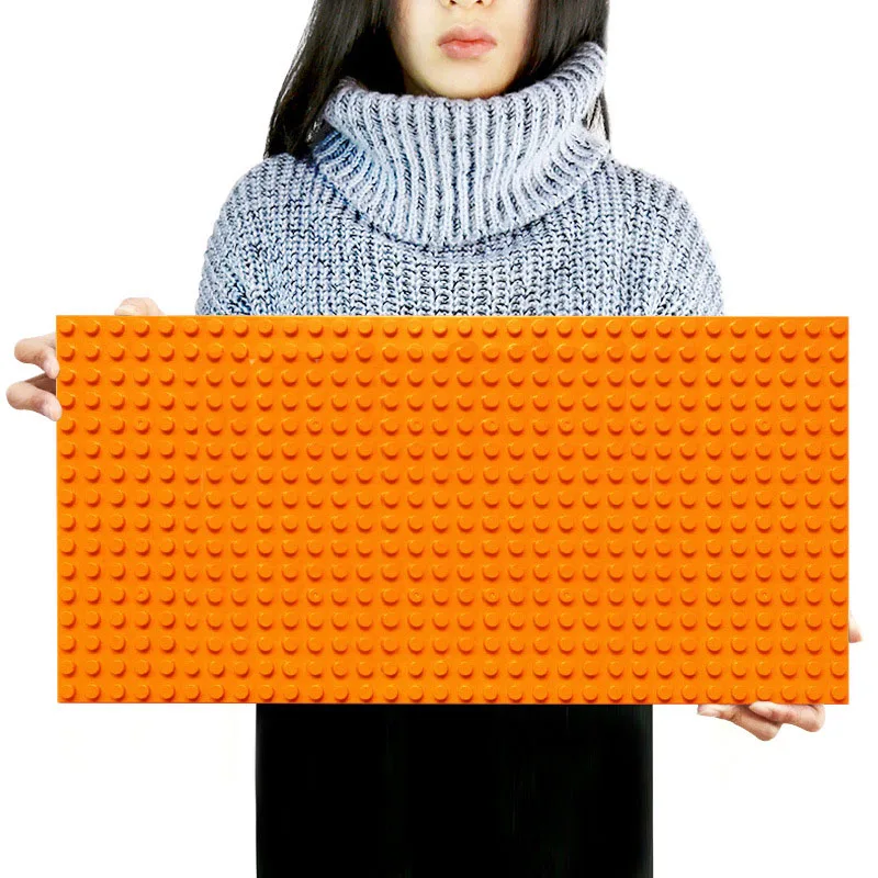 Orange 512 Duploe большие кирпичи Базовая пластина 16*32 точки 51*25,5 см опорная пластина DIY строительные блоки игрушки для детей Совместимые игрушки Duploes - Цвет: Orange