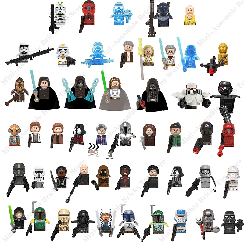 

WM6021 WM6022 NEW Star Wars Mini Action Toy Figures Compatible Disney Cartoon Building Blocks Anime Bricks Assemble Dolls Toys