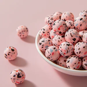 10 шт., силиконовые бусины с леопардовым принтом, 1215 мм