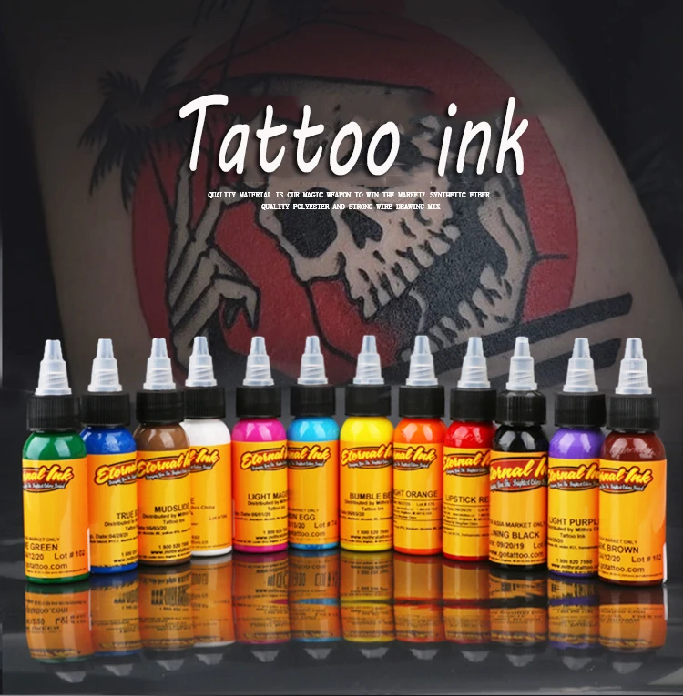 Татуировка ink 50Pcs краски вечная набор чернил для татуажа Постоянная Краска