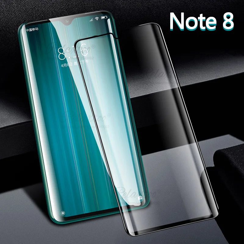 Закаленное стекло с полным покрытием для Xiaomi Redmi Note 8 Pro Защитная пленка экрана
