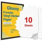 Виниловая наклейка для печати бумага А4 10 листов, Глянцевая Самоклеящаяся Бумага для бумага для струйных принтеров струйного принтера, наклейки сделай сам, Подарочные поделки