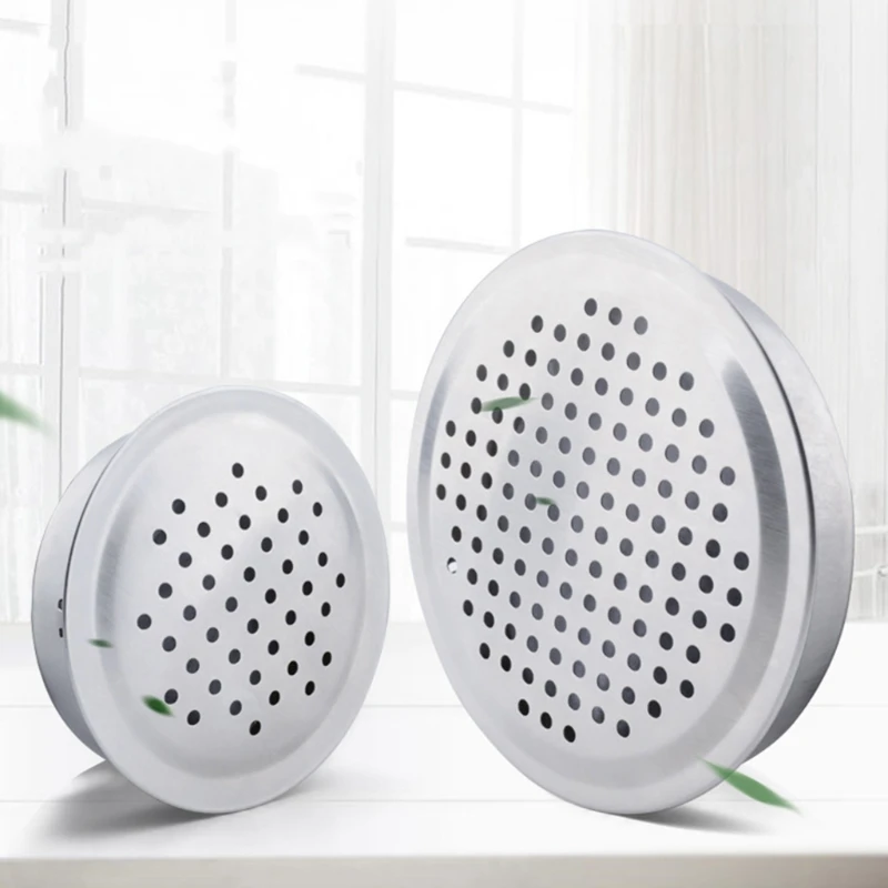 

Stainless Air Vents, Mesh Hole Grille Cover Vent Hood Flat Ducting Round Ventilation System Air Vent Wall Air Outlet