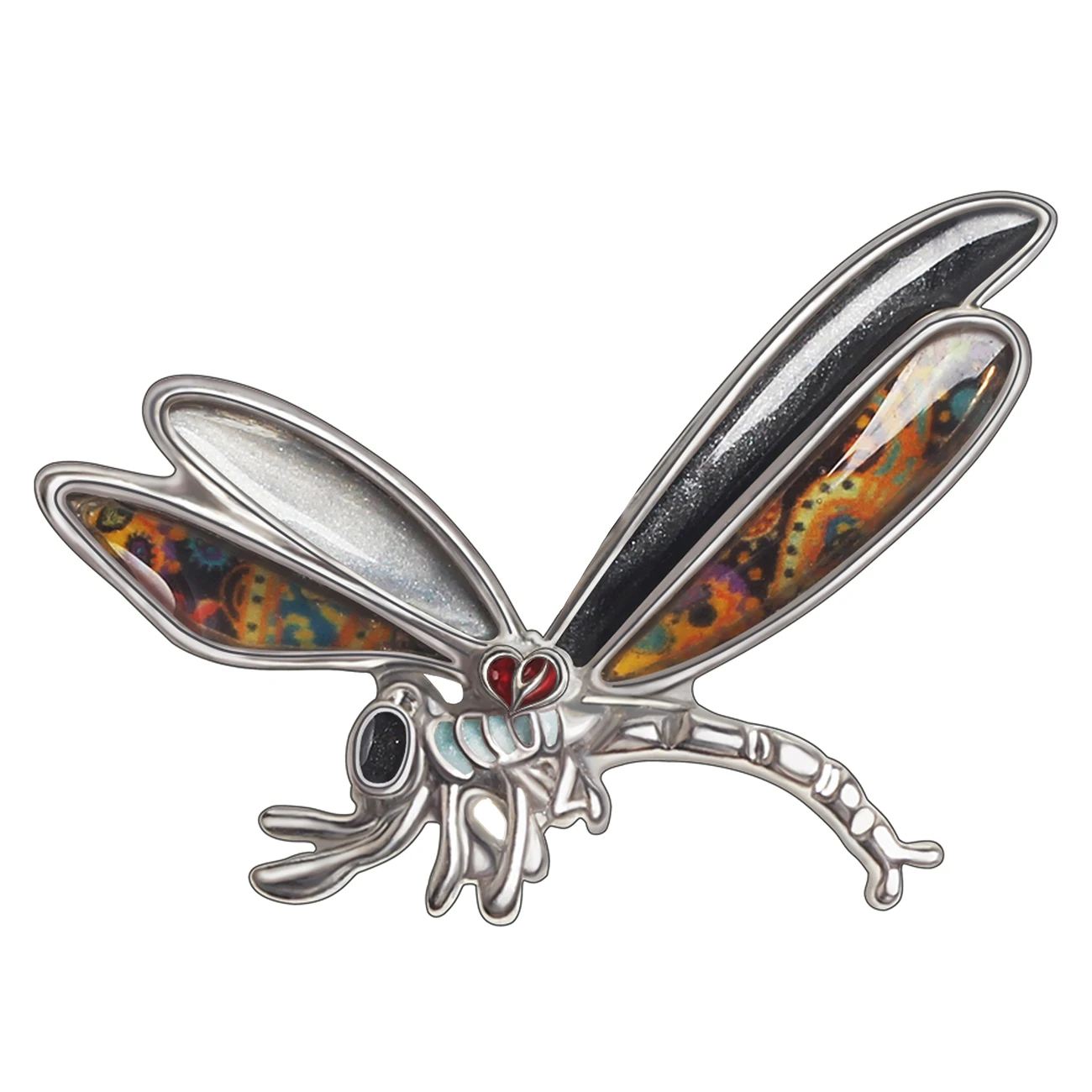 Брошь из металлического сплава с эмалью в виде большого насекомого | Украшения и