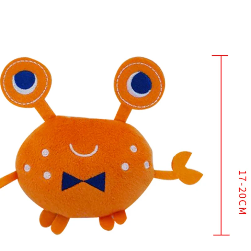 2 шт. Забавные игрушки для жевания собаки из мягкой ткани "Плюшевый краб" с звуком пищания, новинка, наполнитель, чистота.