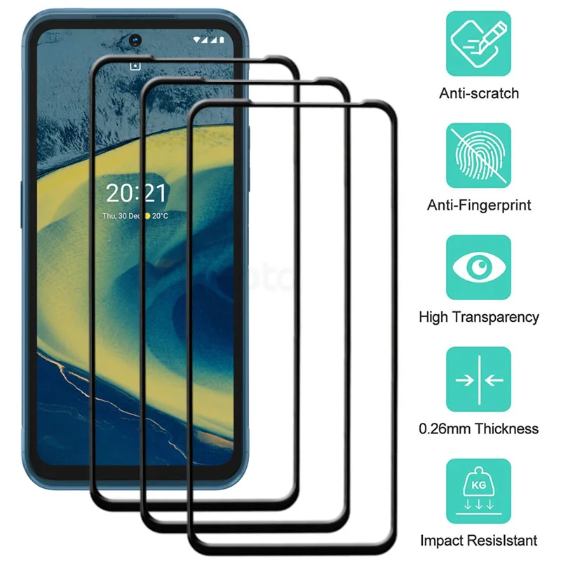 3pcslot for nokia xr20 9h full cover tempered glass screen protector for nokia xr20 6 67 ta 1368 ta 1362 full glue glass film free global shipping