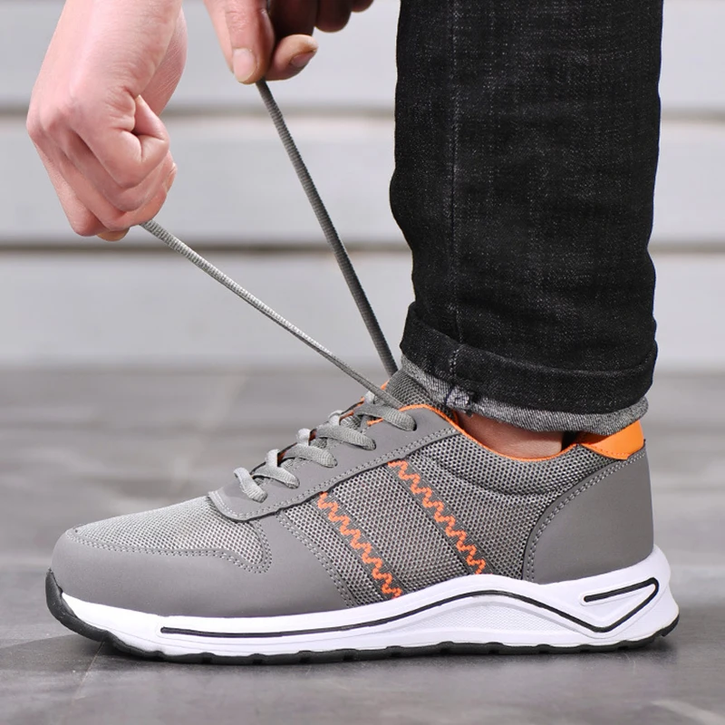 Мужская защитная обувь рабочие ботинки со стальными вставками Женская легкая