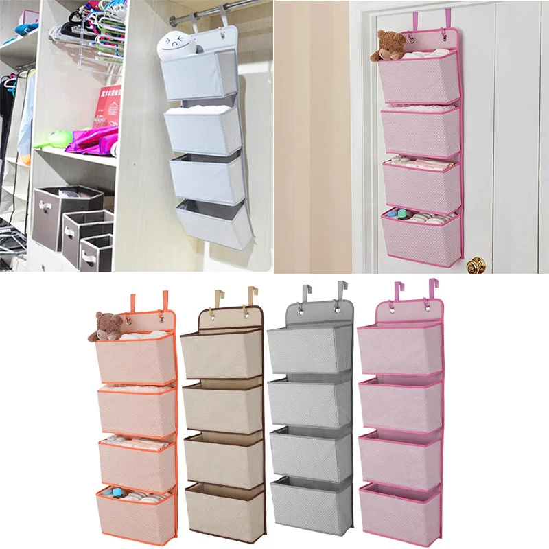 

4 Layers Wall Hanging Organizer Home bedroom Storage Bag Containing Toys Decor Pocket Pouch 2019