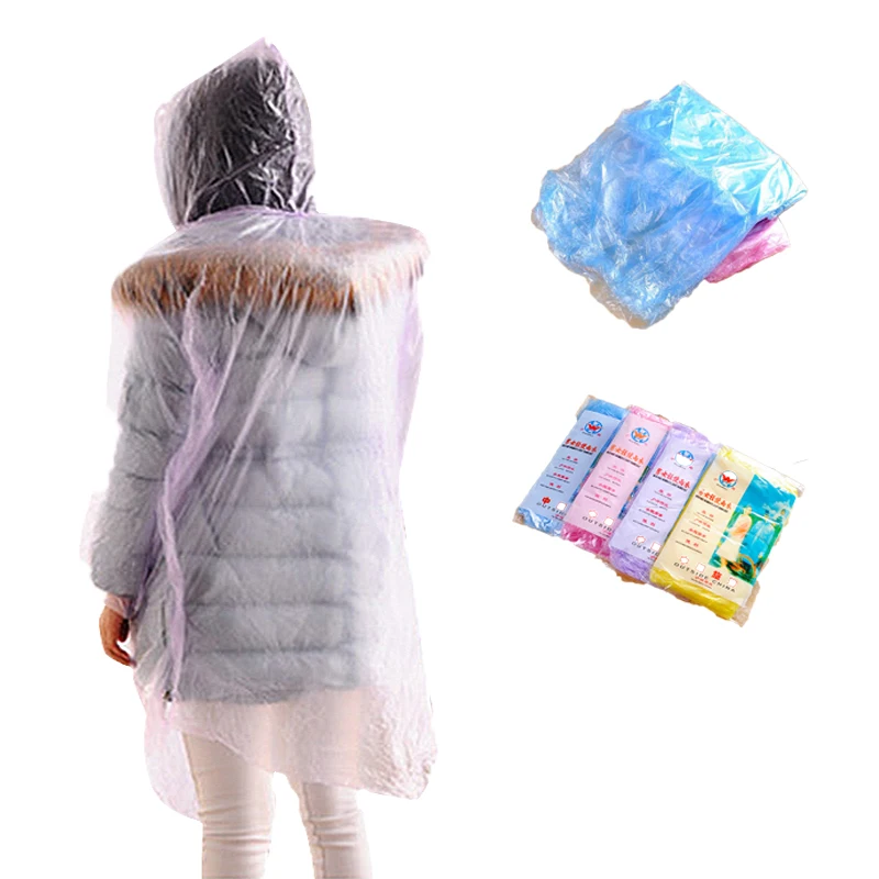 Портативный разовый дождевик для уличная походная непромокаемая одежда