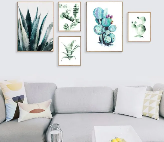 Современная декоративная картина в скандинавском стиле с тропическими