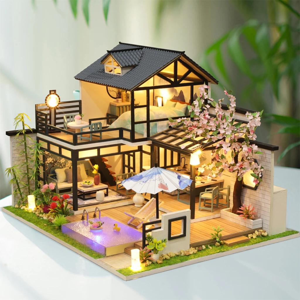 

Dollhouse Miniature with Furniture Doll House Villa House for Girls Gift Toy