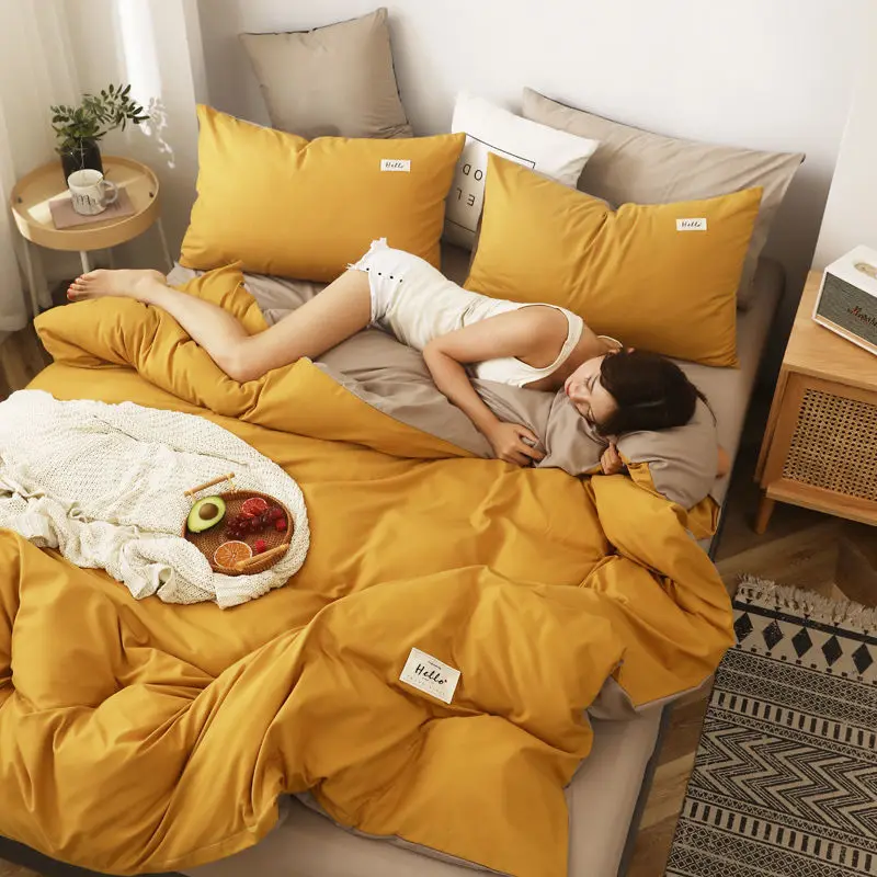 Летний матовый однотонный королевский комплект постельного белья пододеяльник