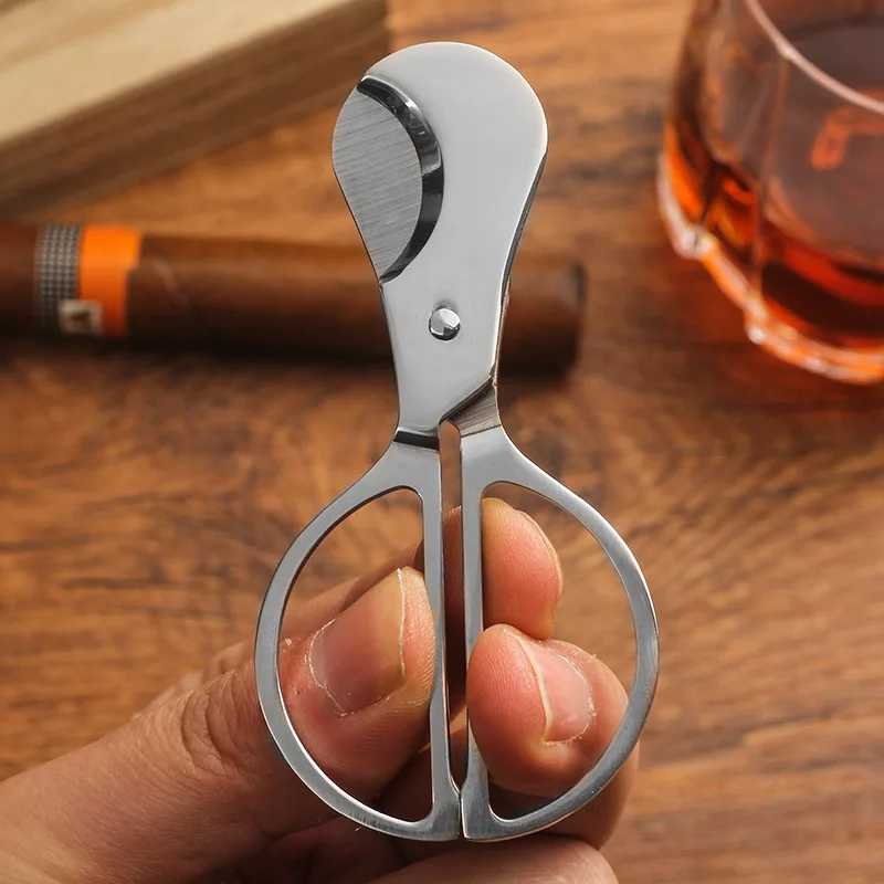

Portable Stainless Steel Blade Cigar Cutter Scissors Cigar Accessories Travel for Cohiba Cigars CT-058