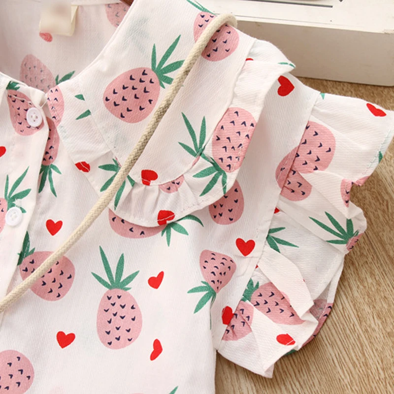 Bear Leader Girls Clothing Sets Summer Cute Princess Girl Shirt + Gauze Dress 2PCS Pineapple Set Children | Детская одежда и обувь