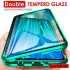 Магнитный металлический чехол для Xiaomi Redmi Note 9 10 9A 9C 9S 8 8T 8A 7 K20 9T Pro Poco X3 NFC, двусторонний стеклянный чехол, 360