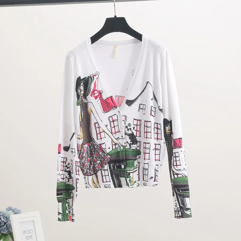 

Thin Knitted Women Short Cardigan Sweater Korean Single Breasted Long Sleeve Sweaters Female 2021 Spring Summer Cardigans Women