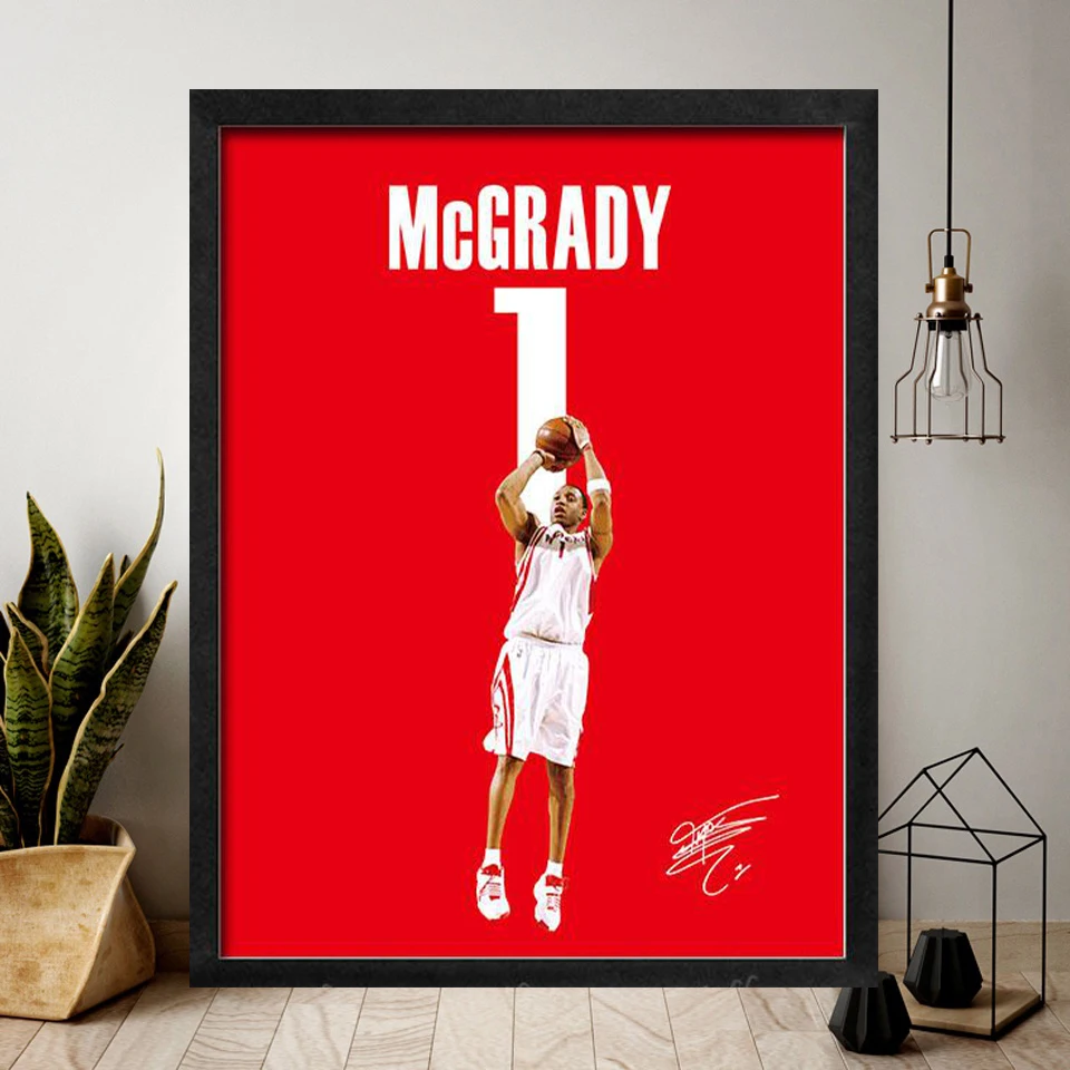 Персонаж баскетбольной звезды персонажа с печатью на холсте домашнее искусство