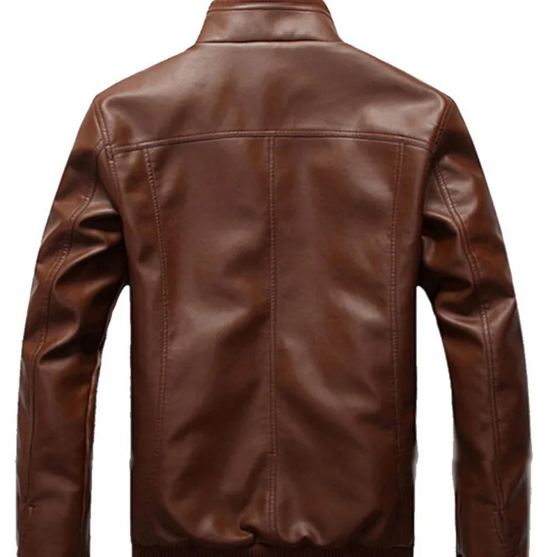 MJARTORIA 2019 New Fashion Autumn Male Leather Jacket Plus Size 3XL Black Brown Mens Stand Collar Coats Biker Jackets | Мужская одежда