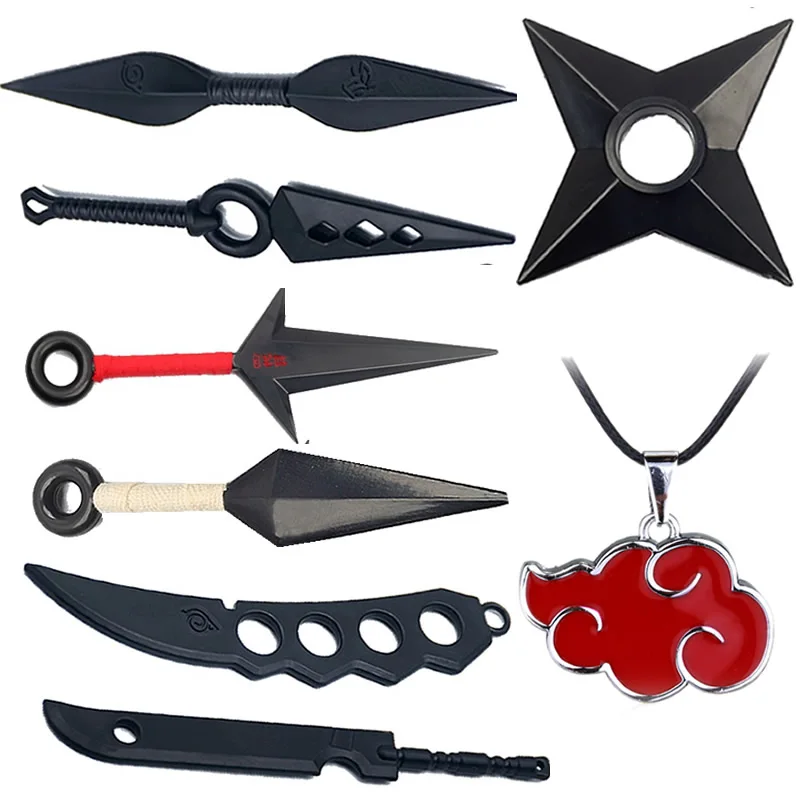 8 шт./компл. Аниме Наруто пластиковое оружие мультфильм косплей меч Kunai Shuriken